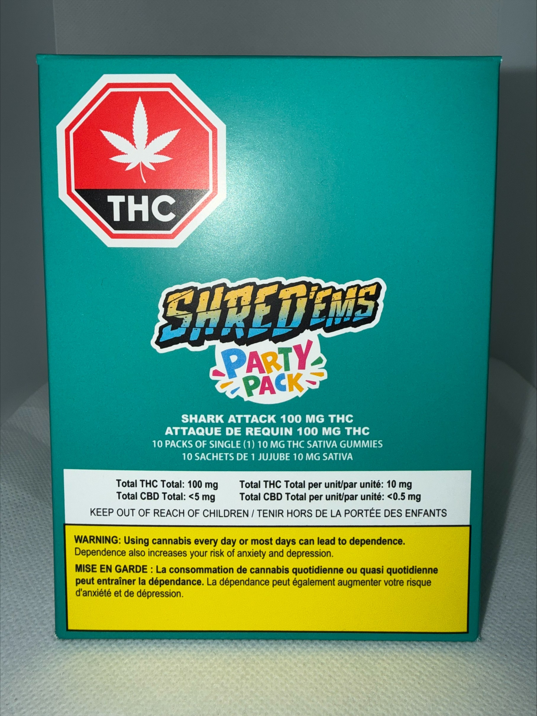 SHRED'EMS - SHRED'EMS SHARK ATTACK MAX10 PCK THC SATIVA CHEWS
