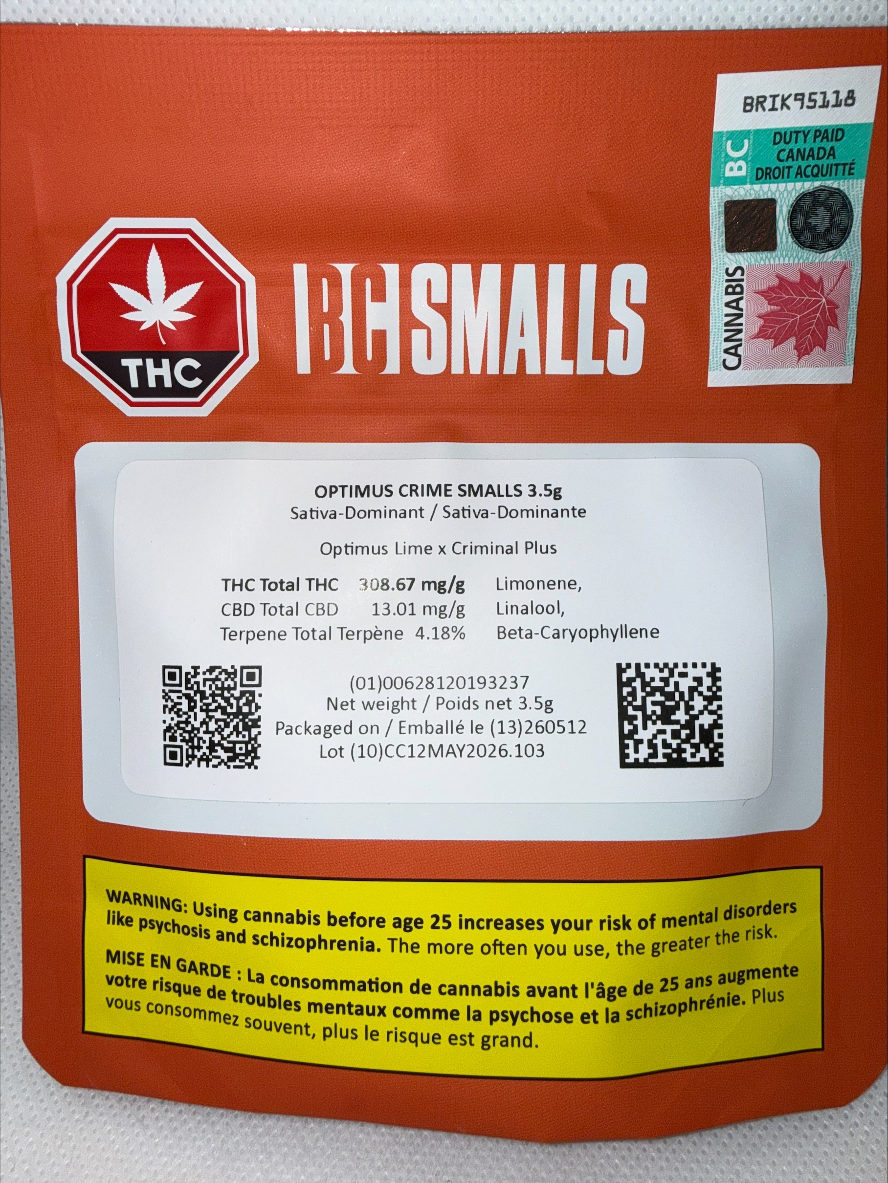 BC SMALLS - OPTIMUS CRIME SMALLS