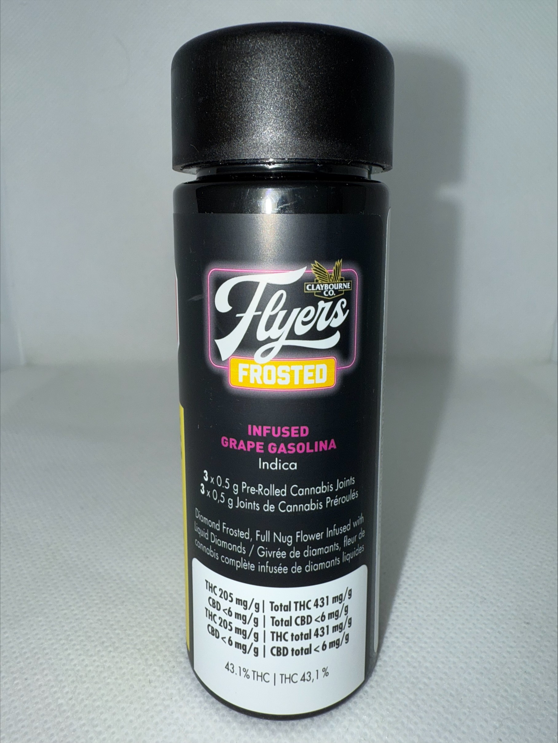 CLAYBOURNE - FROSTED FLYERS INFUSED GRAPE GASOLINA PRE-ROLLS