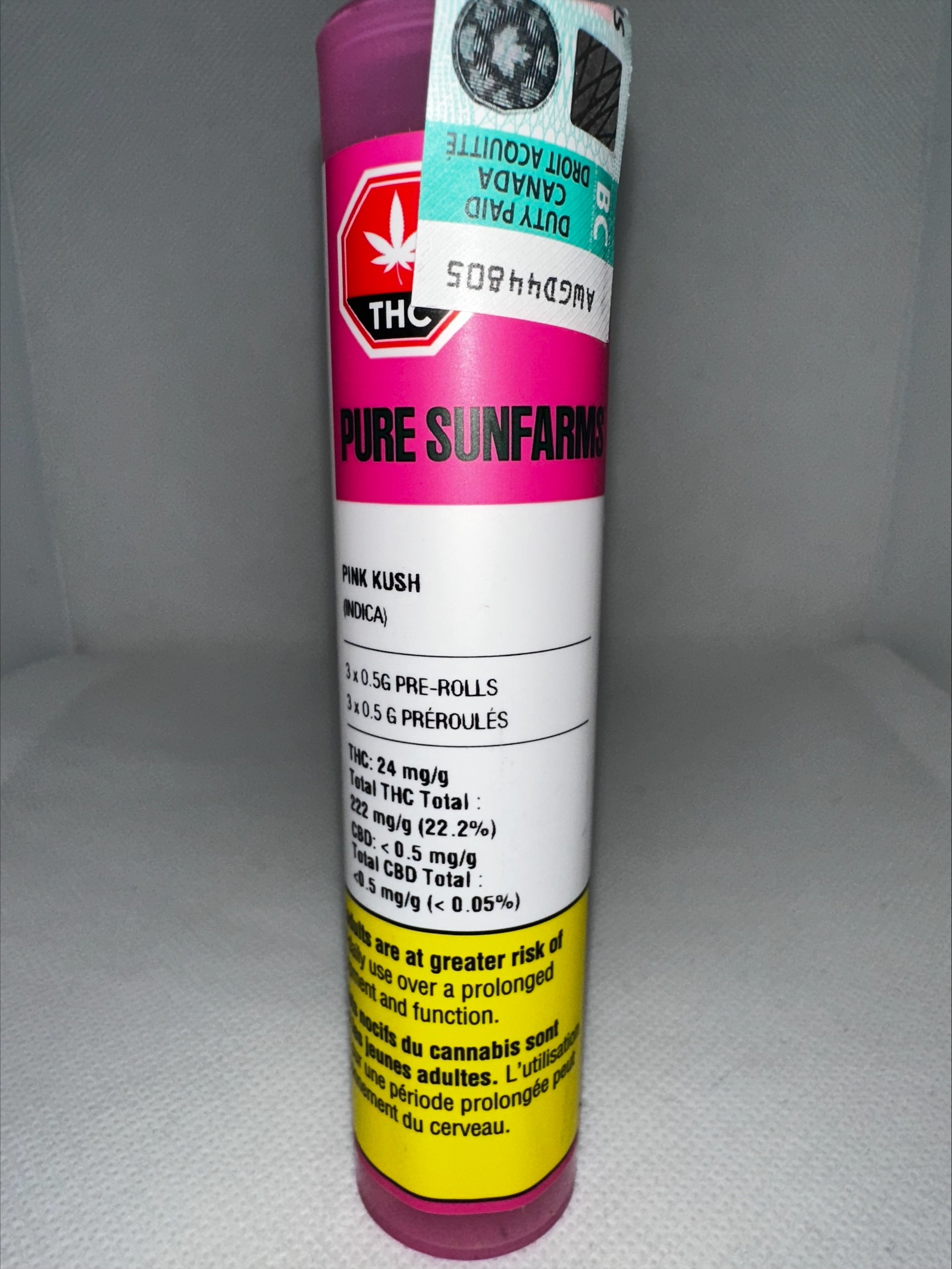PURE SUNFARMS - PINK KUSH PRE-ROLLS