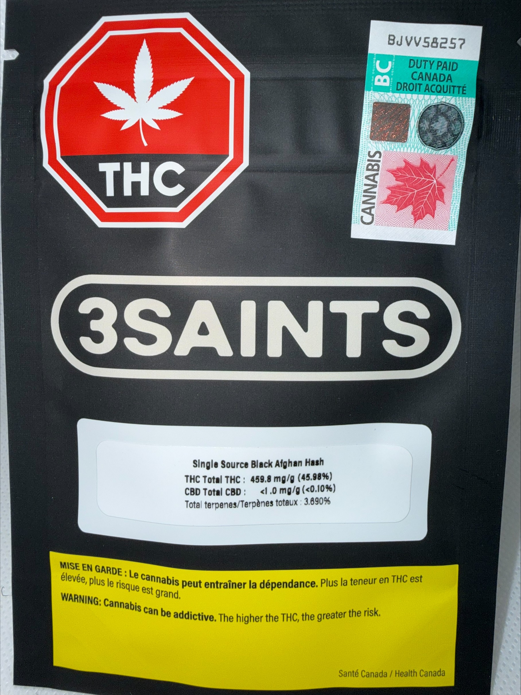3SAINTS - BLACK AFGHAN HASH