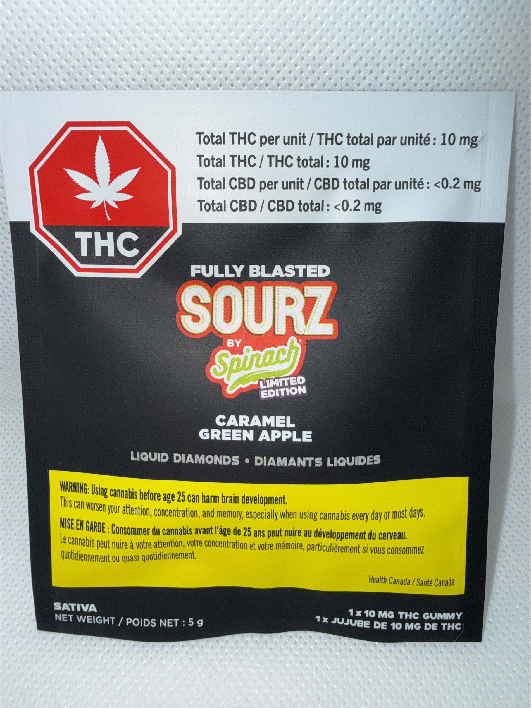 SOURZ BY SPINACH - FULLY BLASTED CARAMEL GREEN APPLE GUMMY LTO
