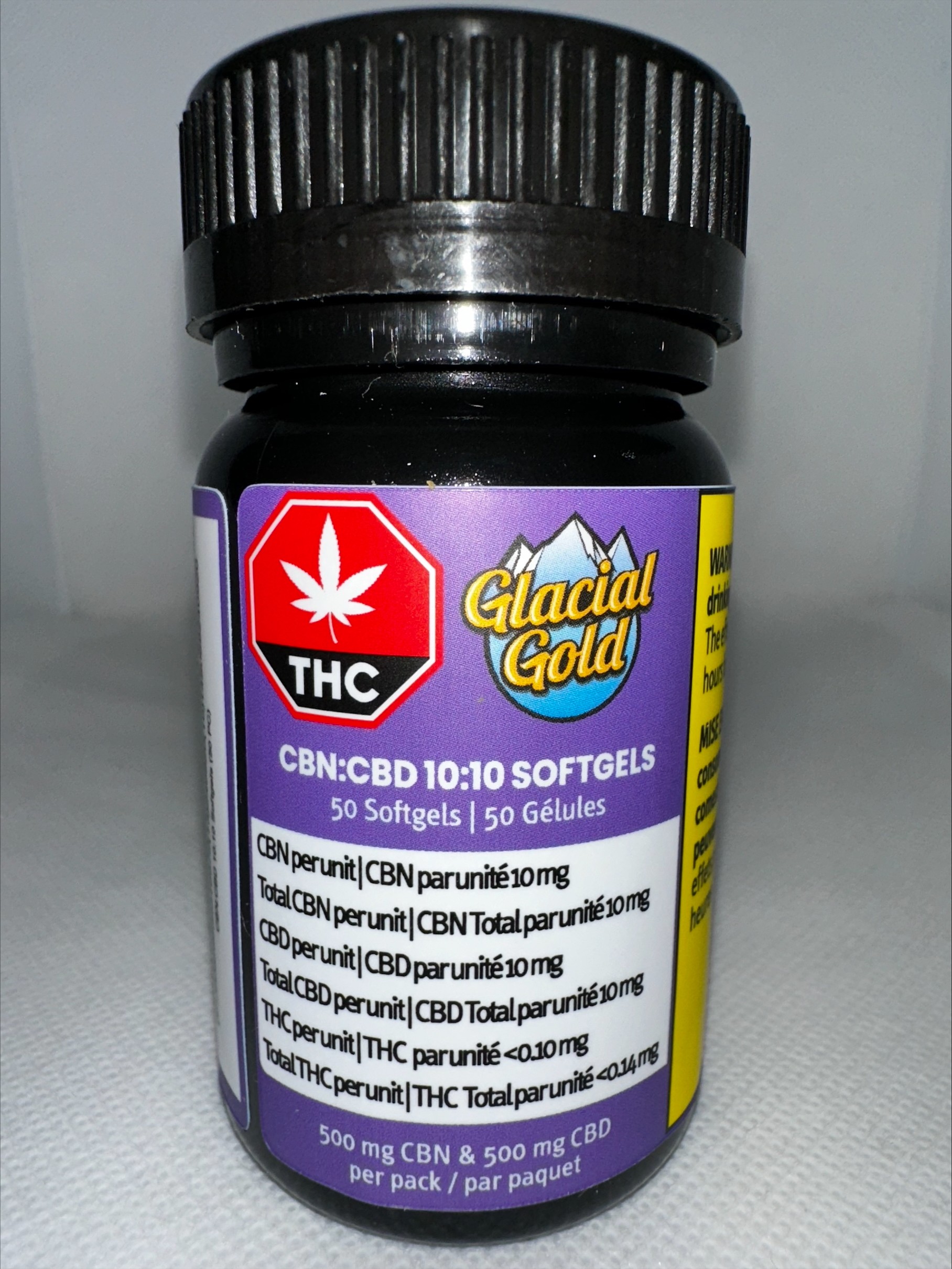GLACIAL GOLD - CBN:CBD 10:10 50-PACK SOFTGELS