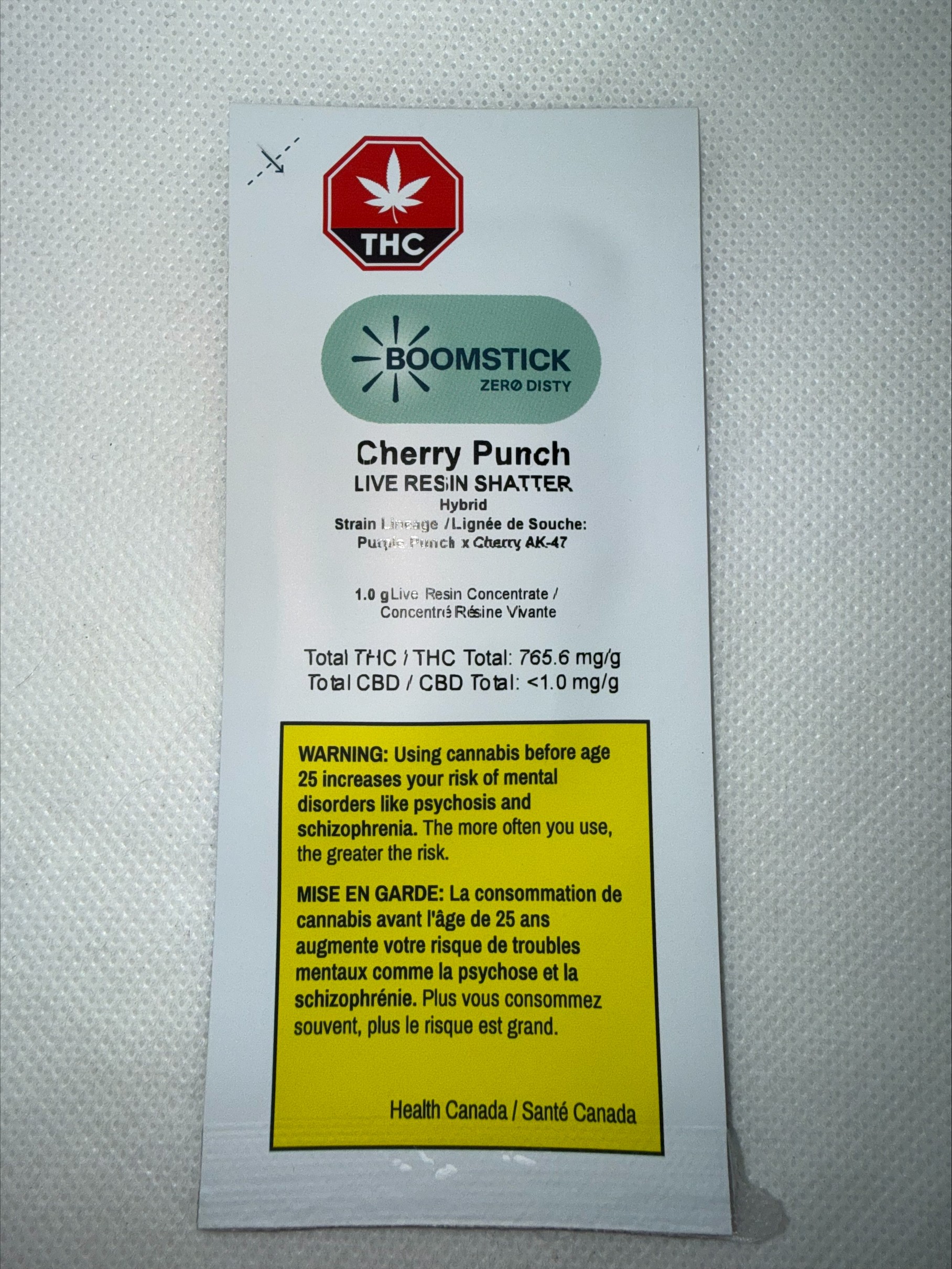 BOOMSTICK - CHERRY PUNCH LIVE RESIN SHATTER