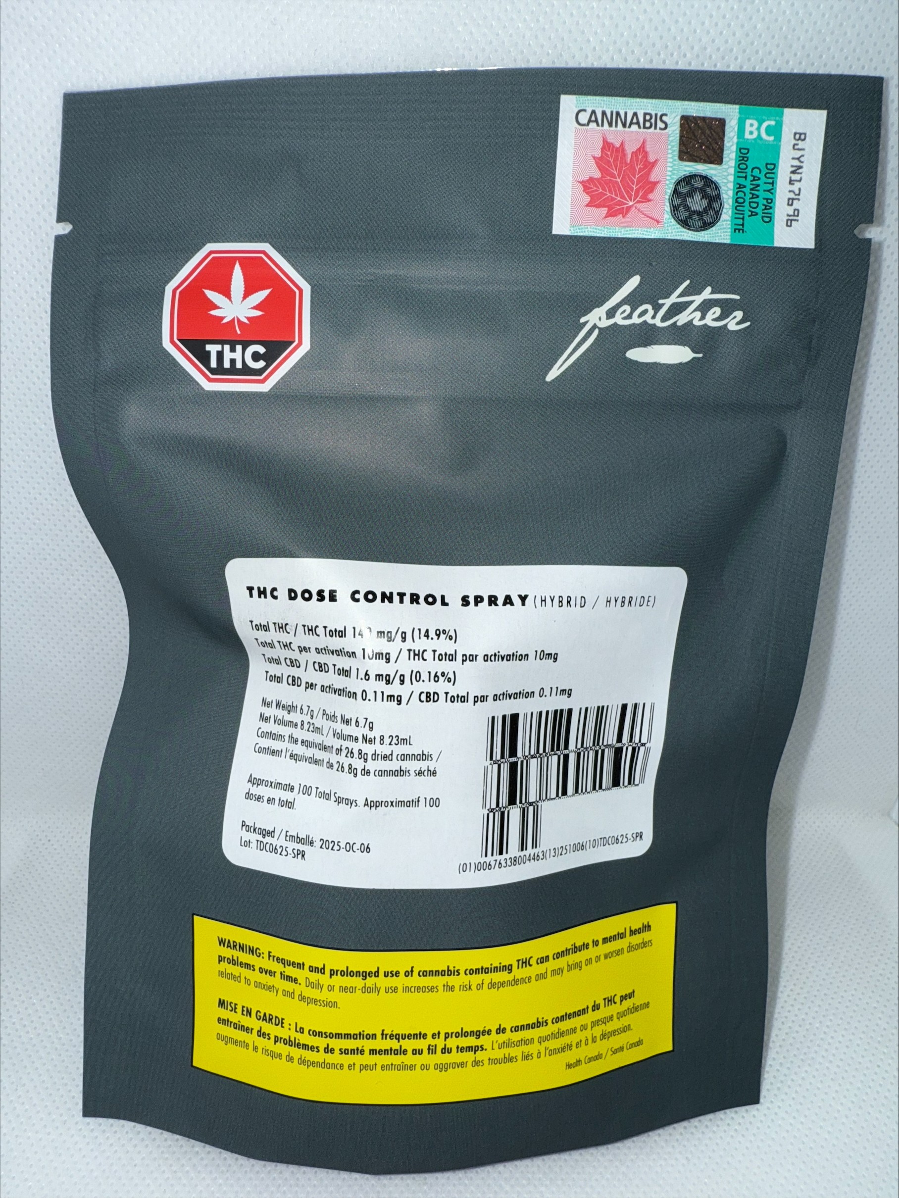 FEATHER - THC DOSE CONTROL SPRAY
