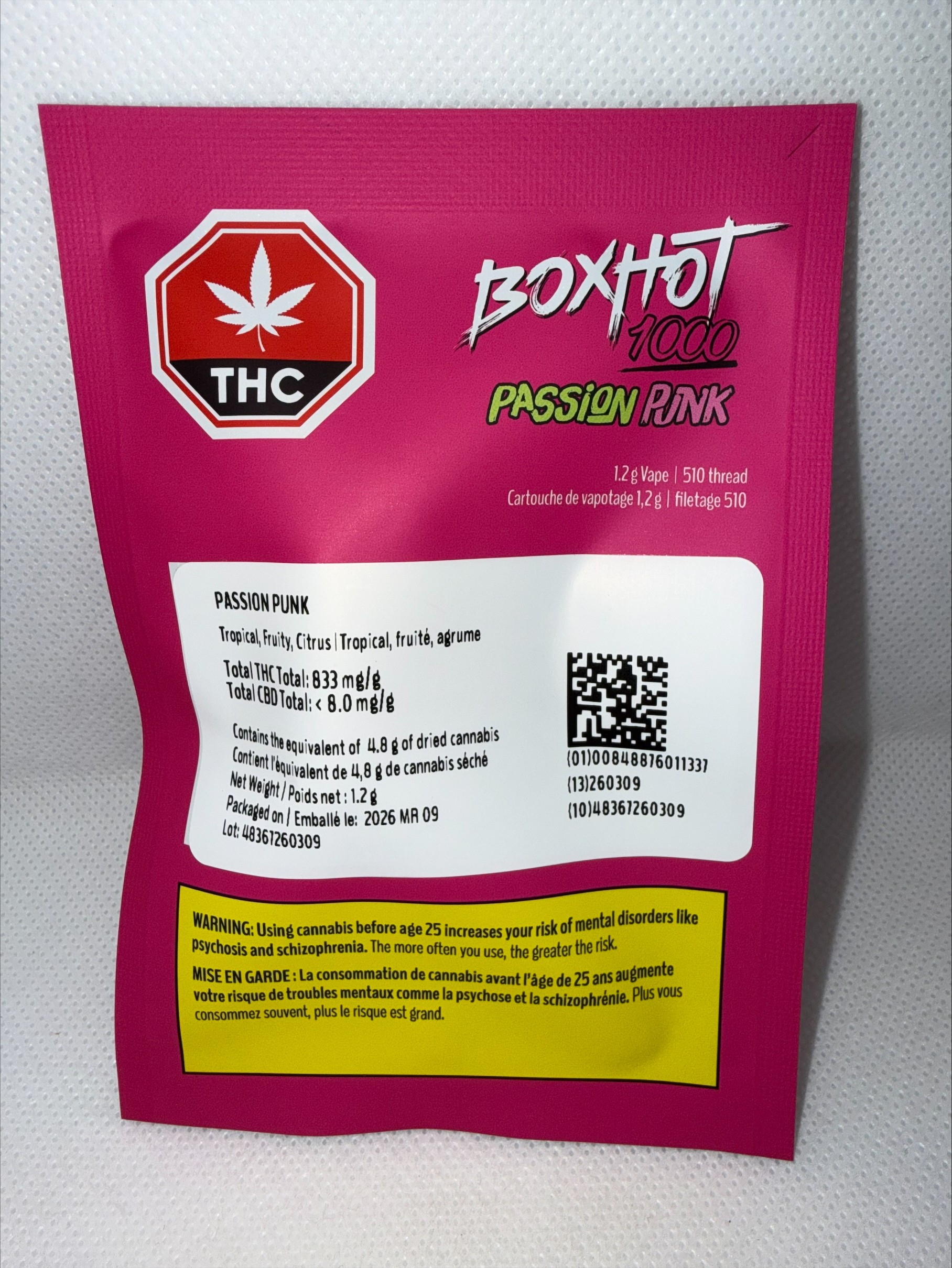 BOXHOT - BOXHOT PASSION PUNK CARTRIDGE