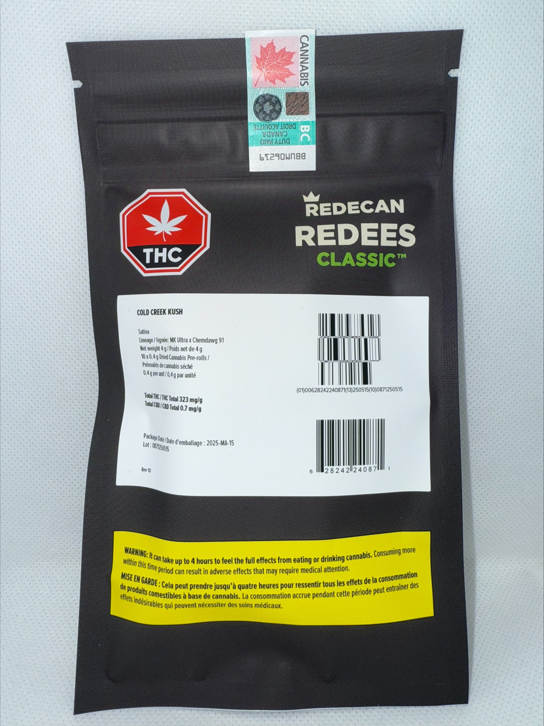 REDECAN - REDEES COLD CREEK KUSH PRE-ROLL