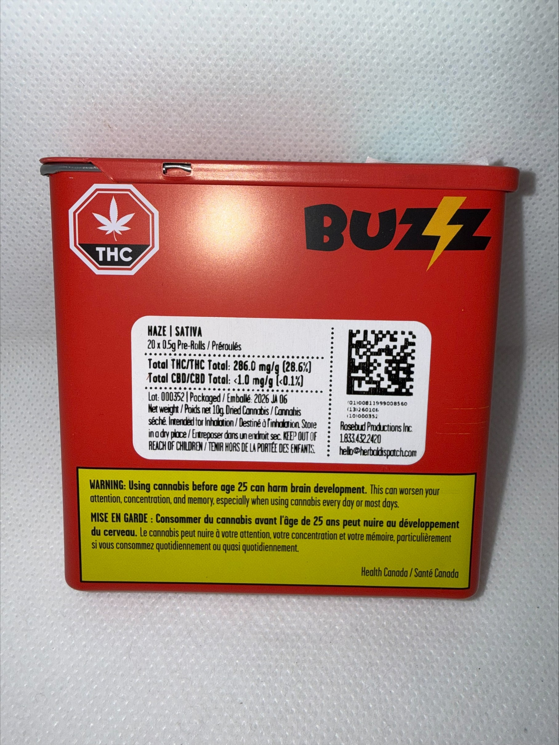 BUZZ - HAZE SATIVA PREROLLS