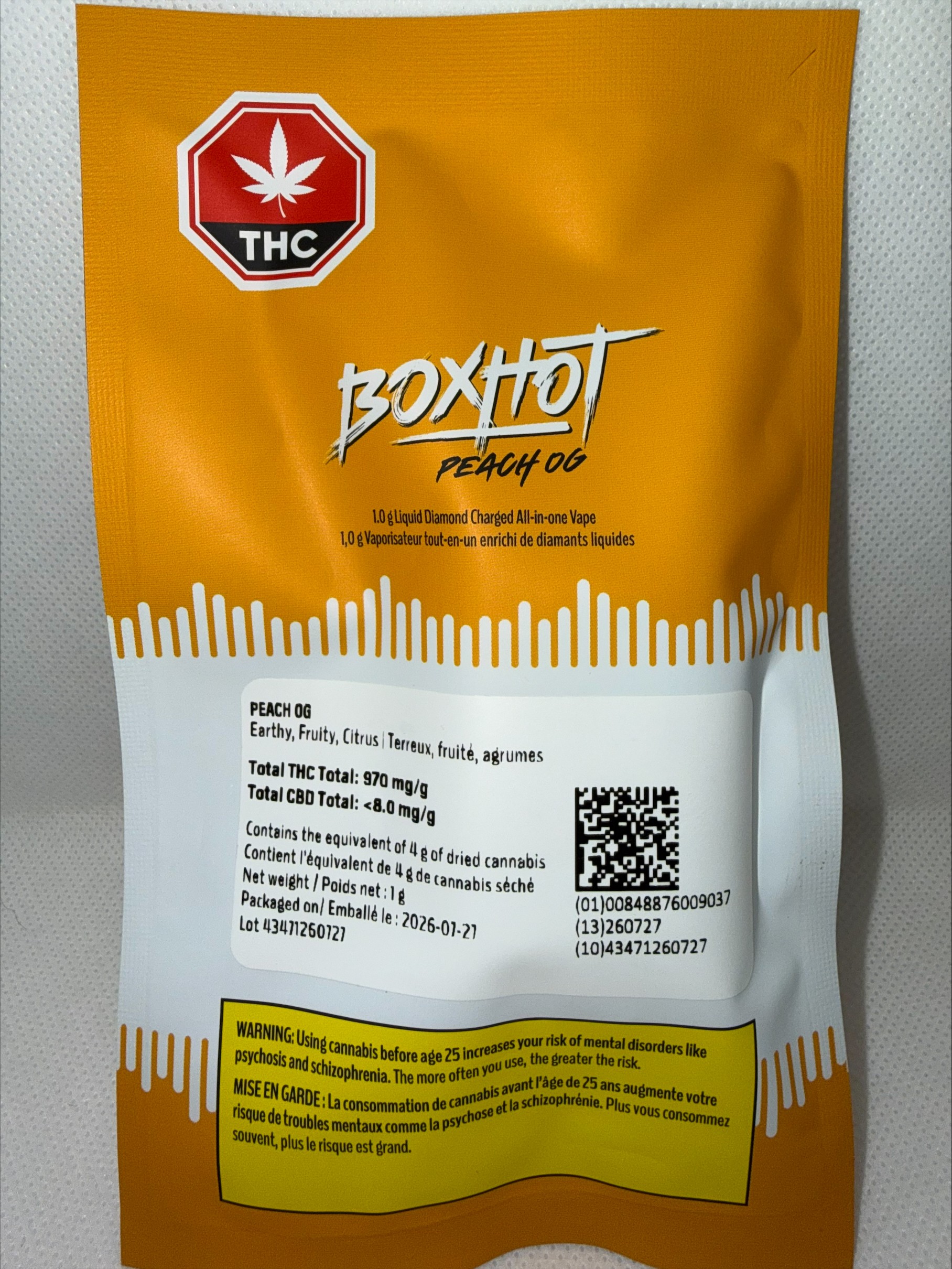 BOXHOT - PEACH OG ALL-IN-ONE DISPOSABLE VAPE