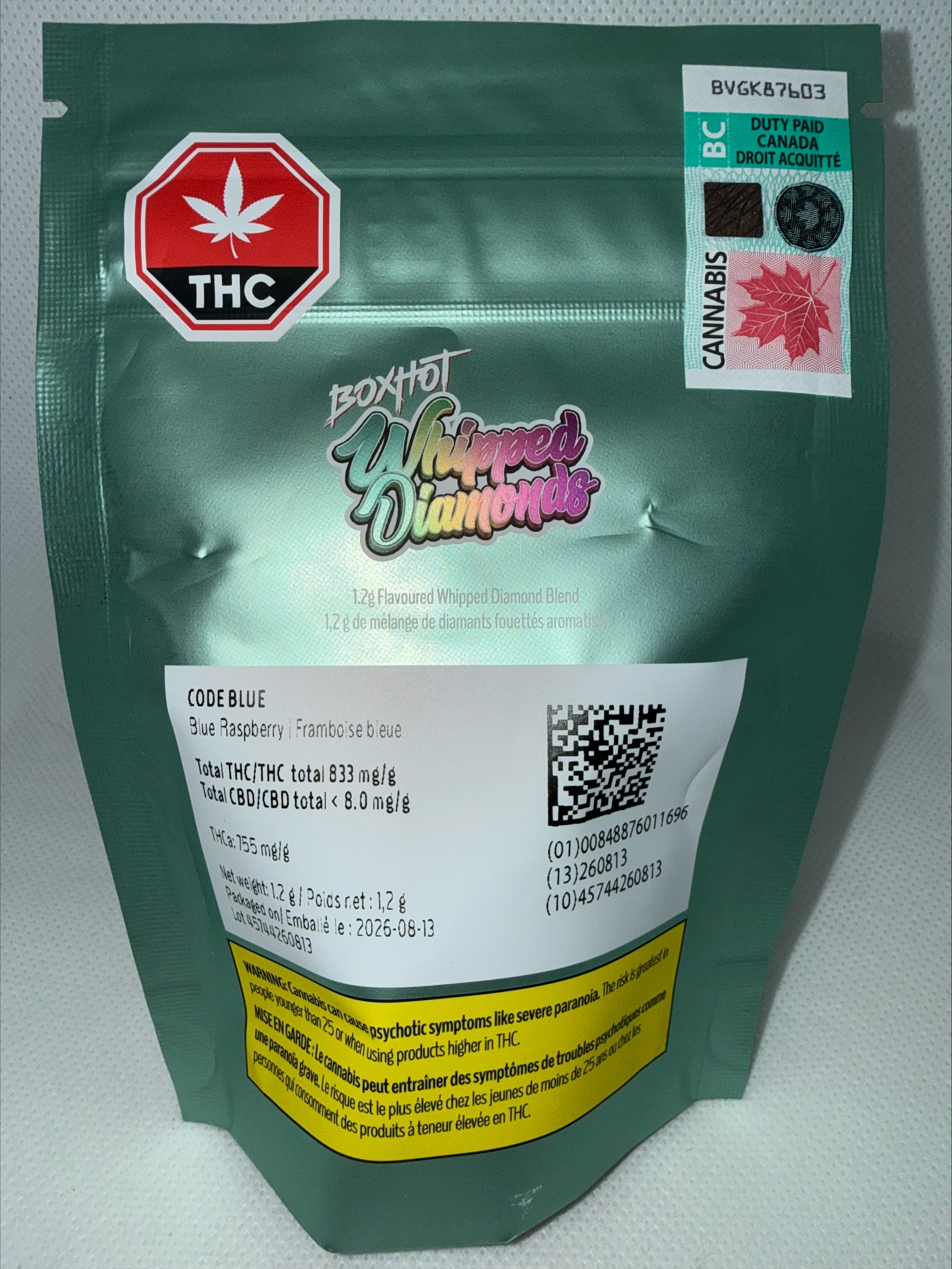 BOXHOT - CODE BLUE FLAVOURED WHIPPED DIAMOND BLEND