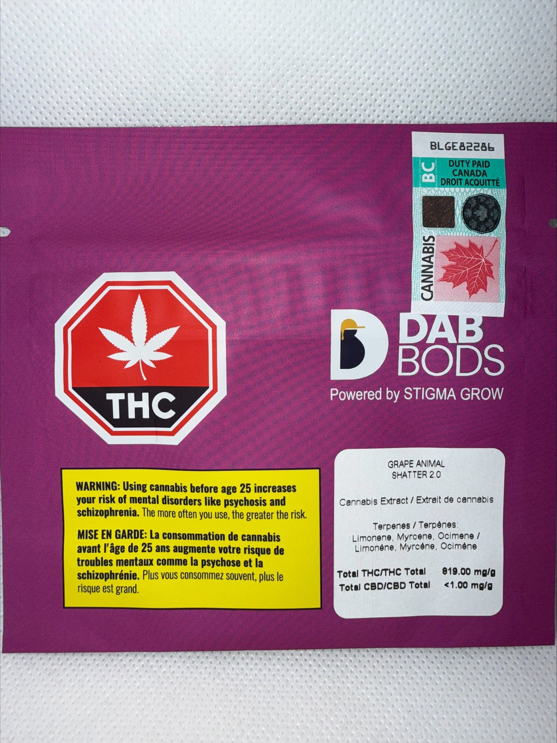 DAB BODS - GRAPE ANIMAL SHATTER 2.0
