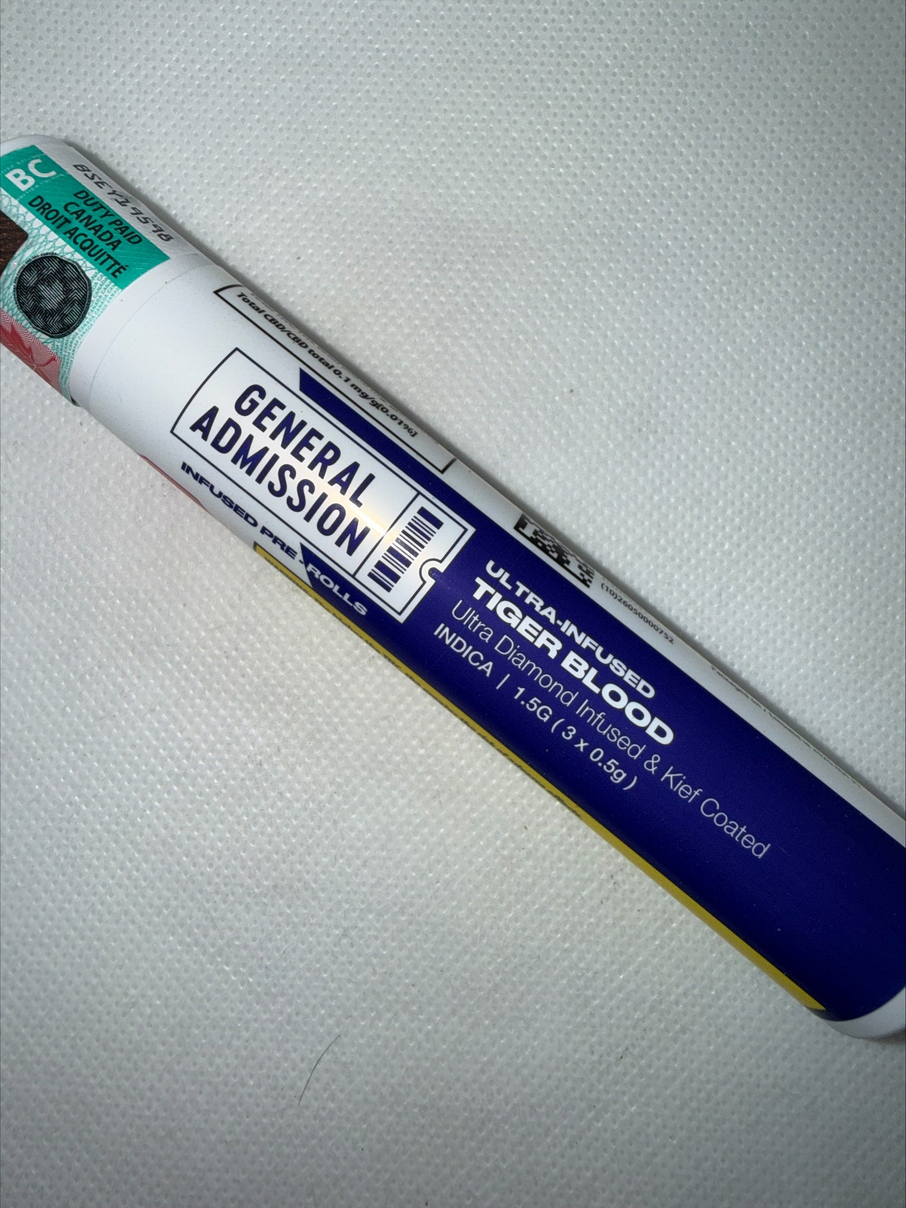 GENERAL ADMISSION - TIGER BLOOD DIAMOND INFUSED PRE-ROLLS
