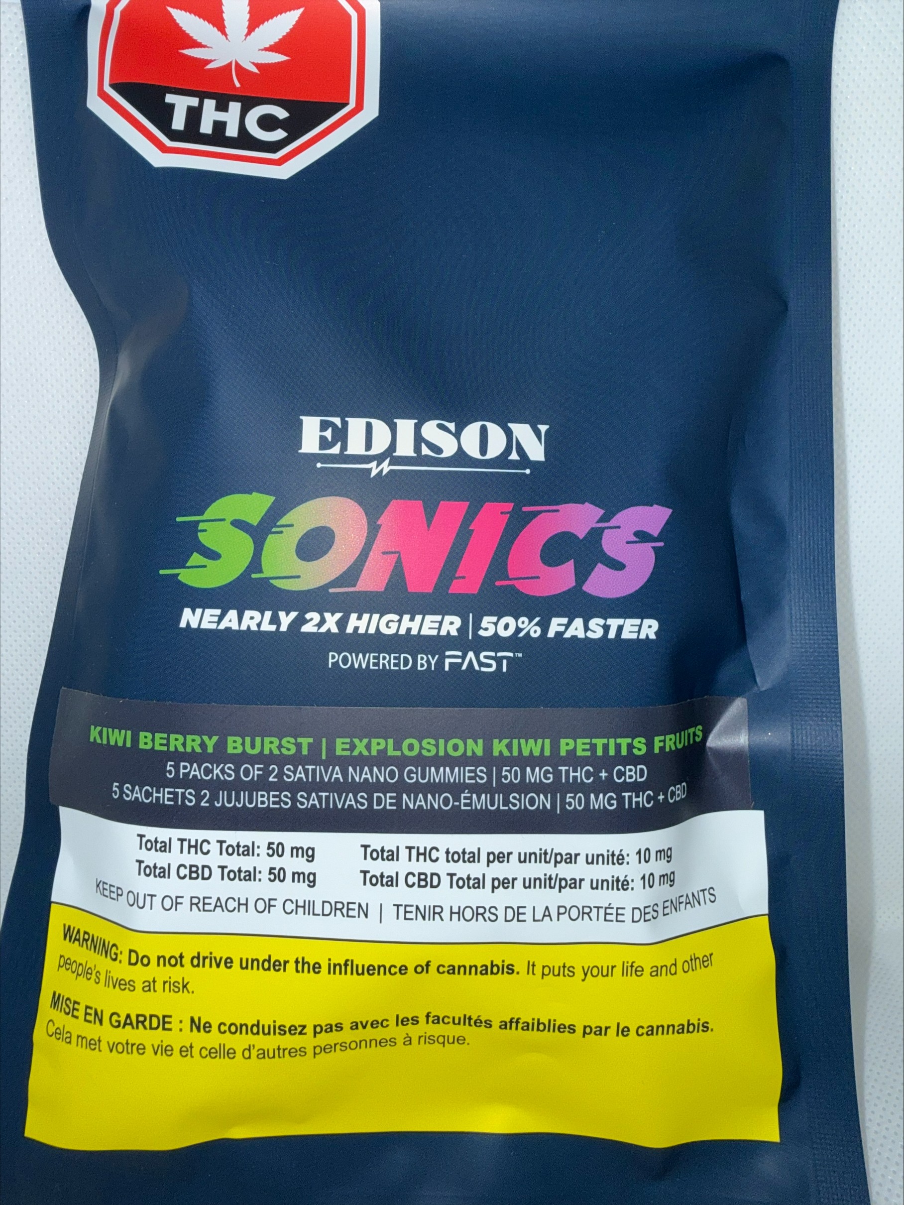 EDISON - KIWI BERRY BURST 1:1 CBD:THC MULTIPACK NANO CHEWS
