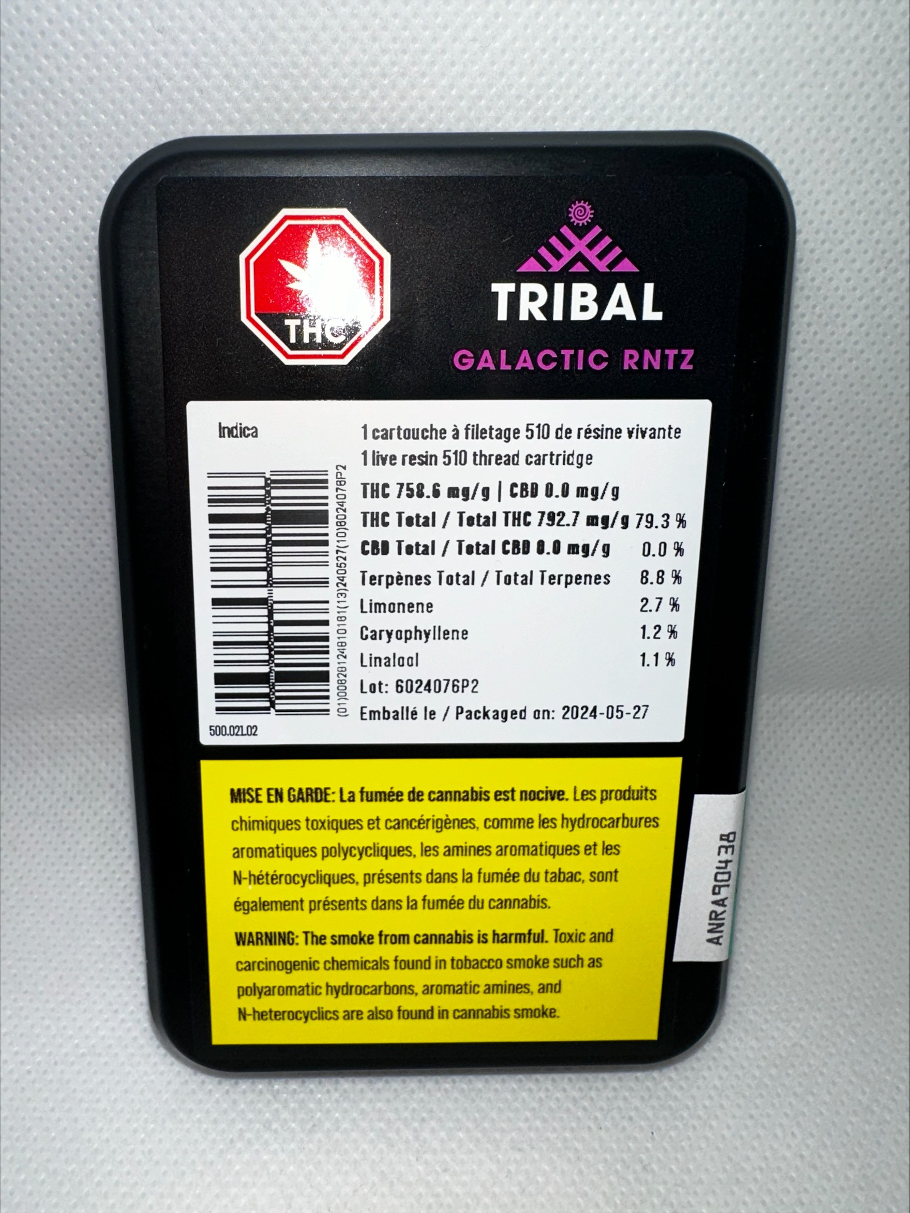 TRIBAL - GALACTIC RNTZ LIVE RESIN VAPE CART