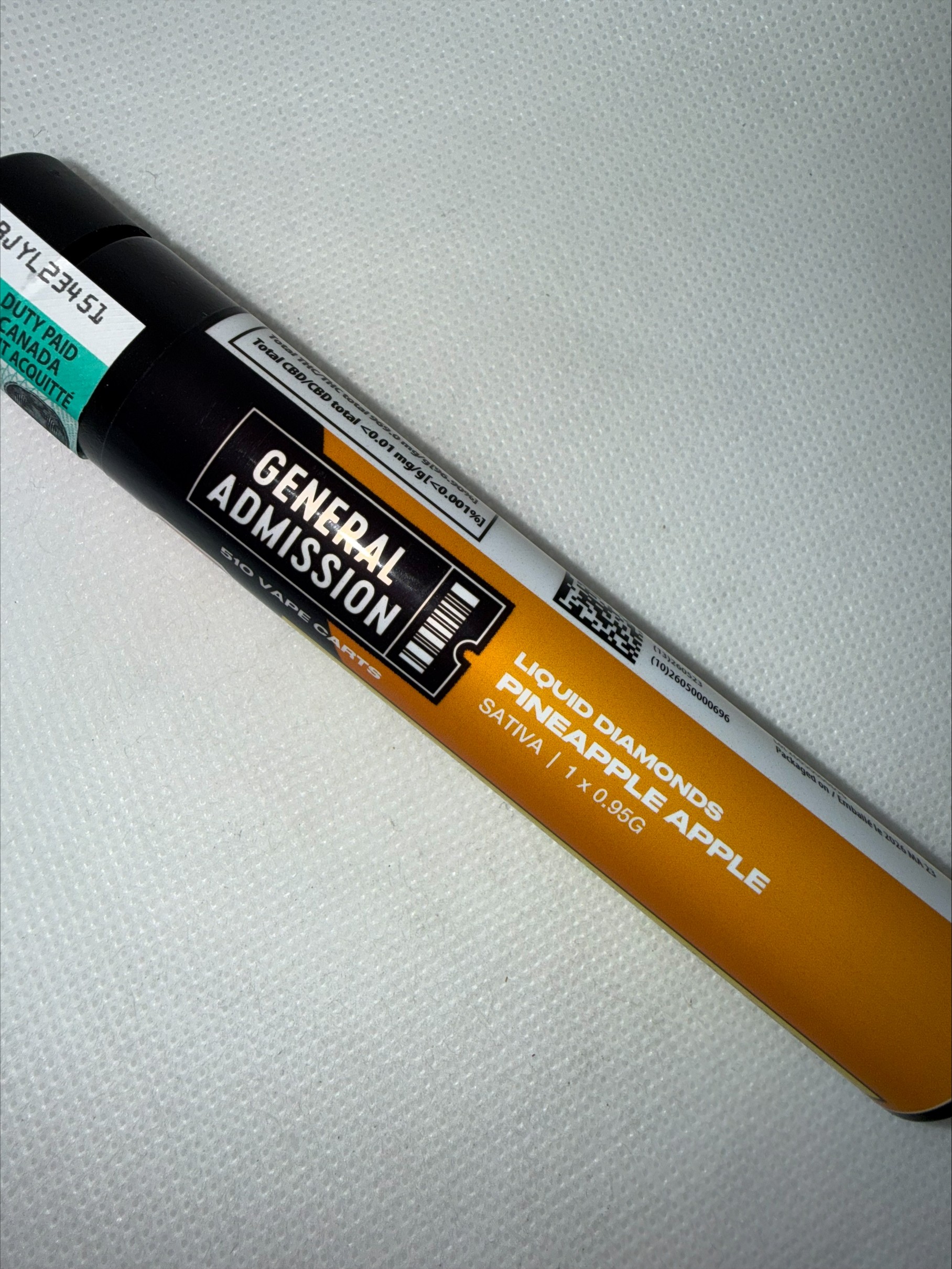 GENERAL ADMISSION - PINEAPPLE APPLE LIQUID DIAMOND BLEND 510 VAPE