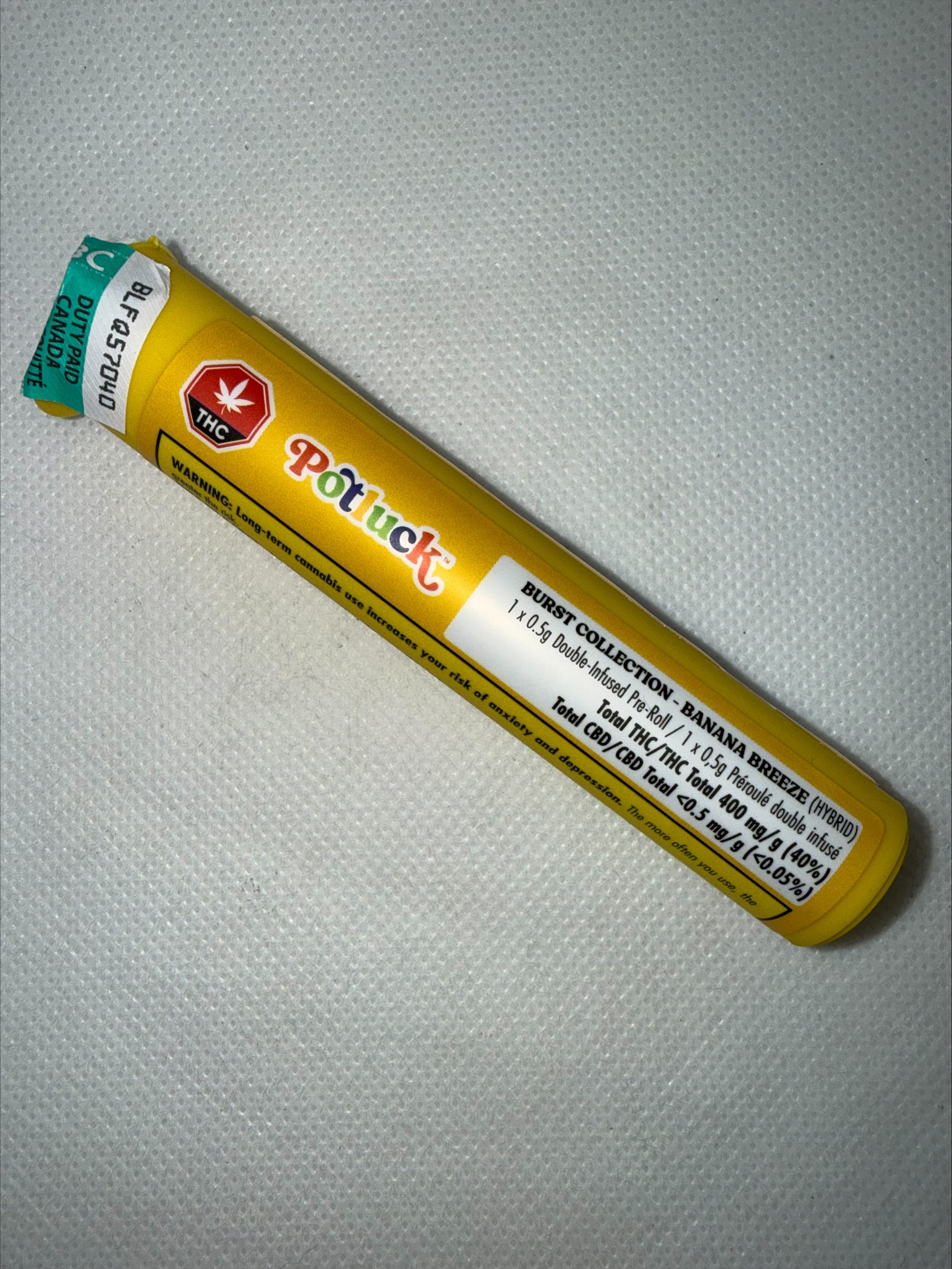 POTLUCK - BANANA BREEZE INFUSED PRE-ROLL