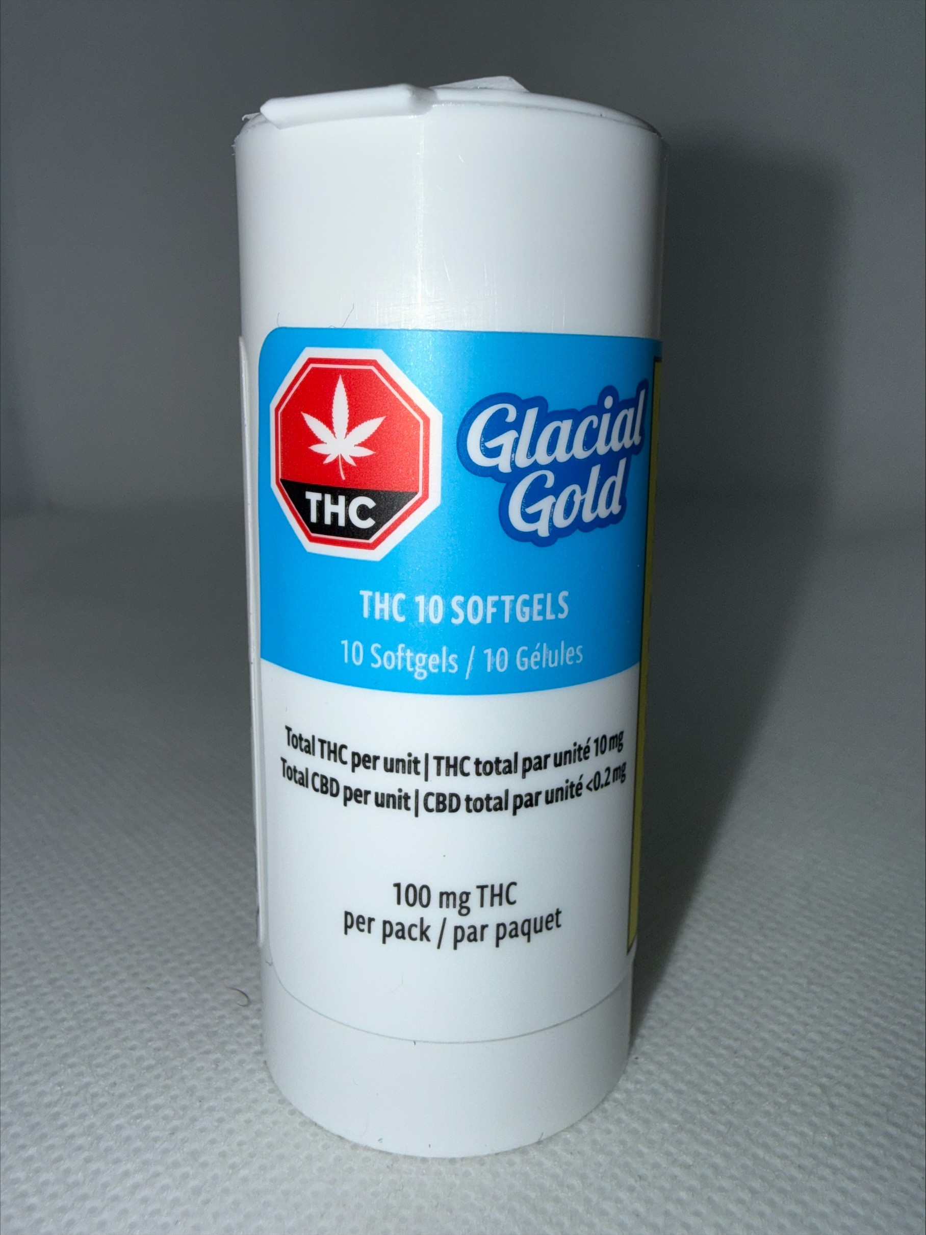 GLACIAL GOLD - THC 10 SOFTGELS