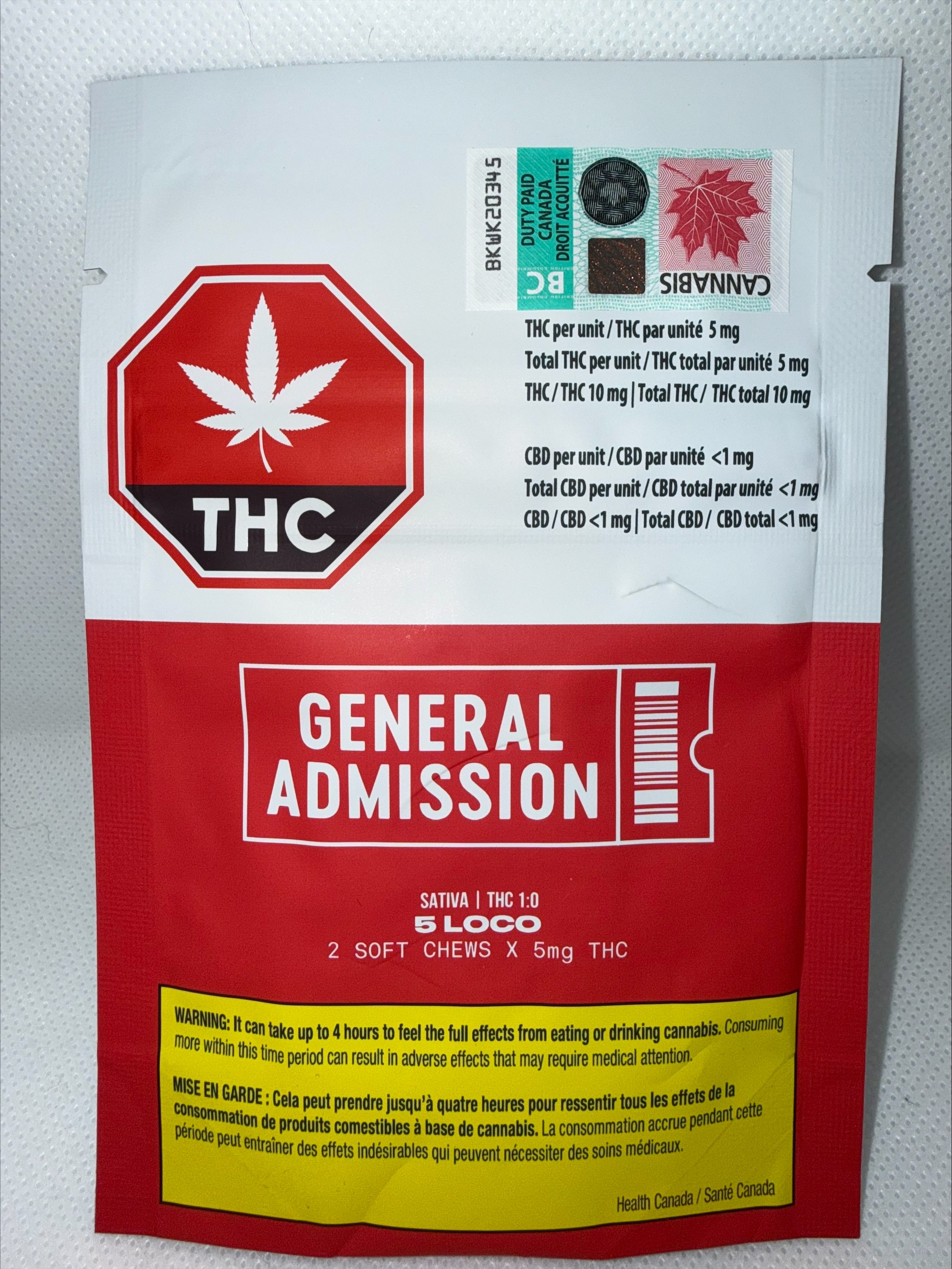 GENERAL ADMISSION - 5 LOCO THC 1.0 SOFT CHEWS
