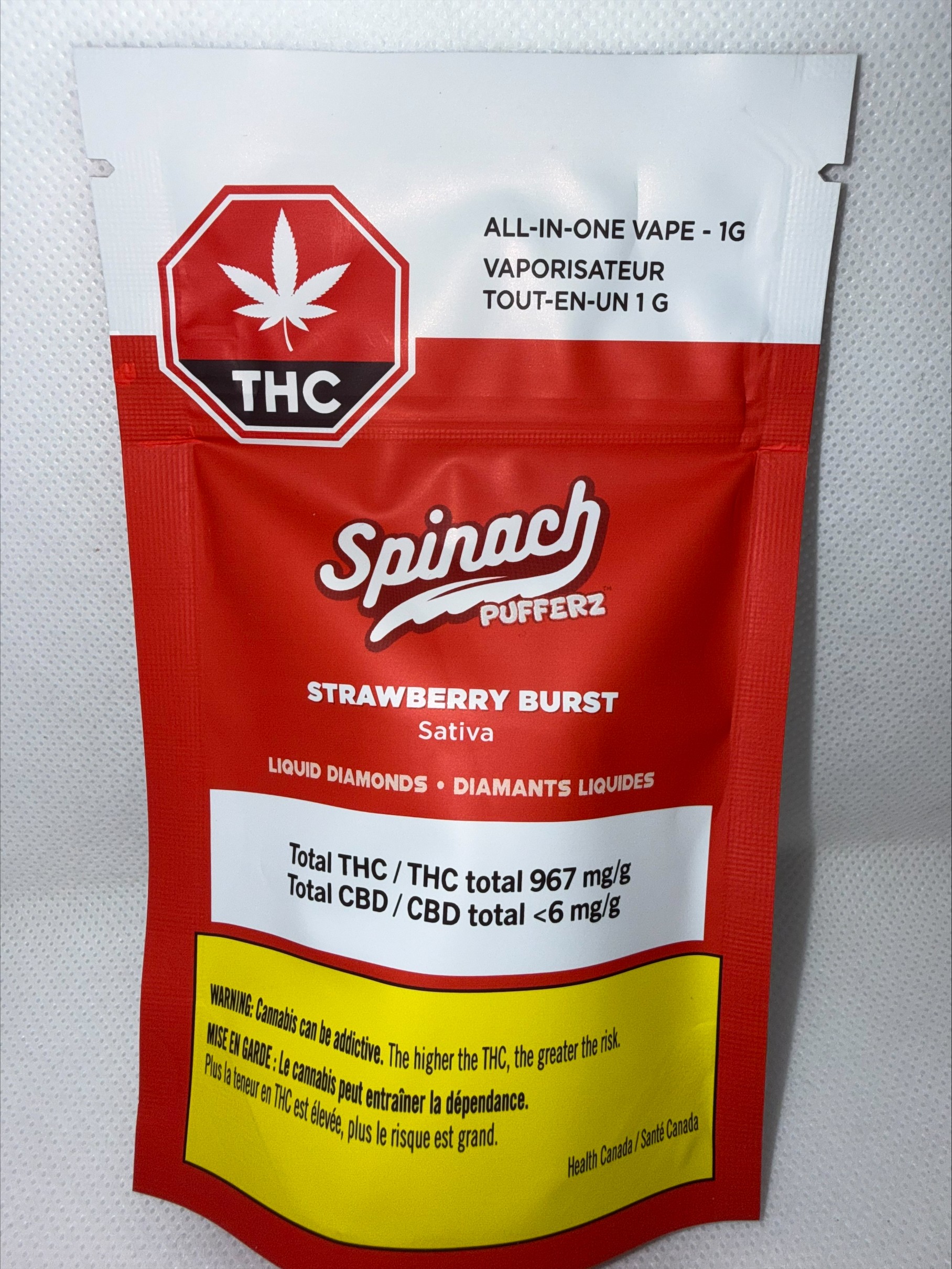 SPINACH - PUFFERZ STRAWBERRY BURST DISPOSABLE