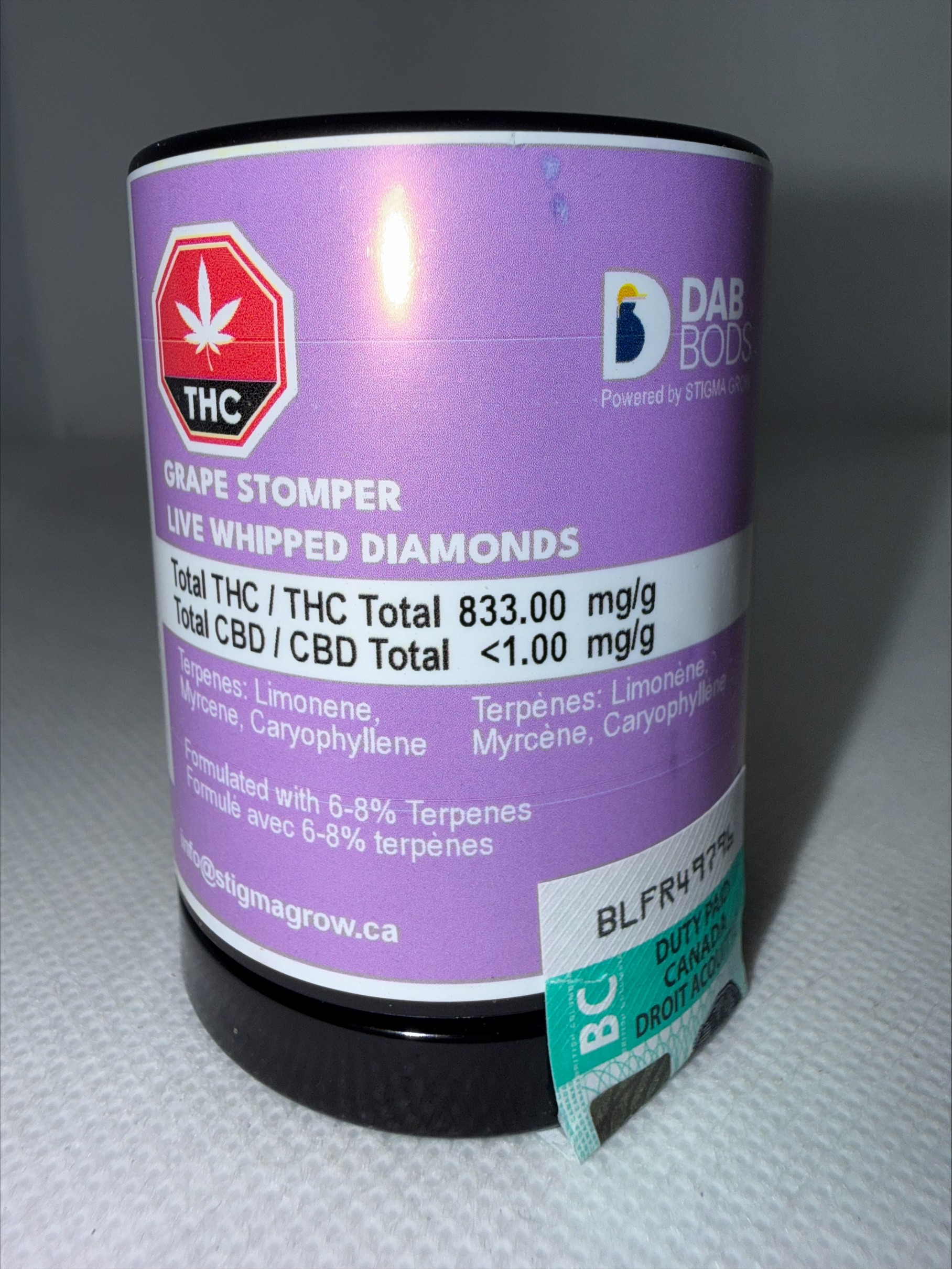 DAB BODS - GRAPE STOMPER WHIPPED DIAMONDS