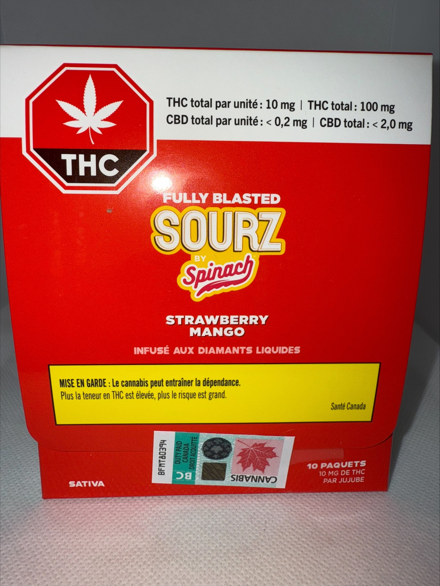 SOURZ BY SPINACH - FULLY BLASTED STRAWBERRY MANGO GUMMIES