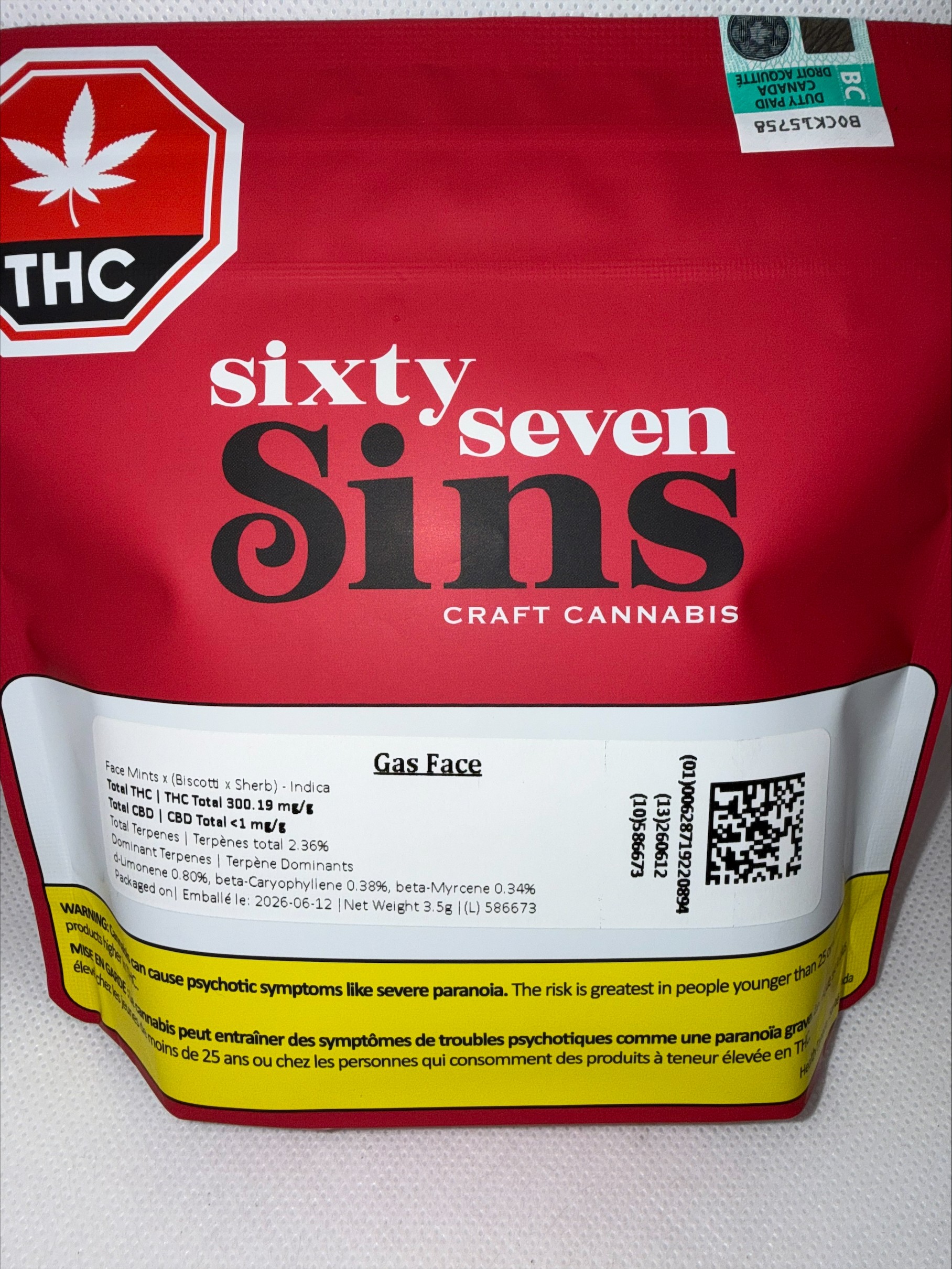 SIXTY SEVEN SINS - GAS FACE
