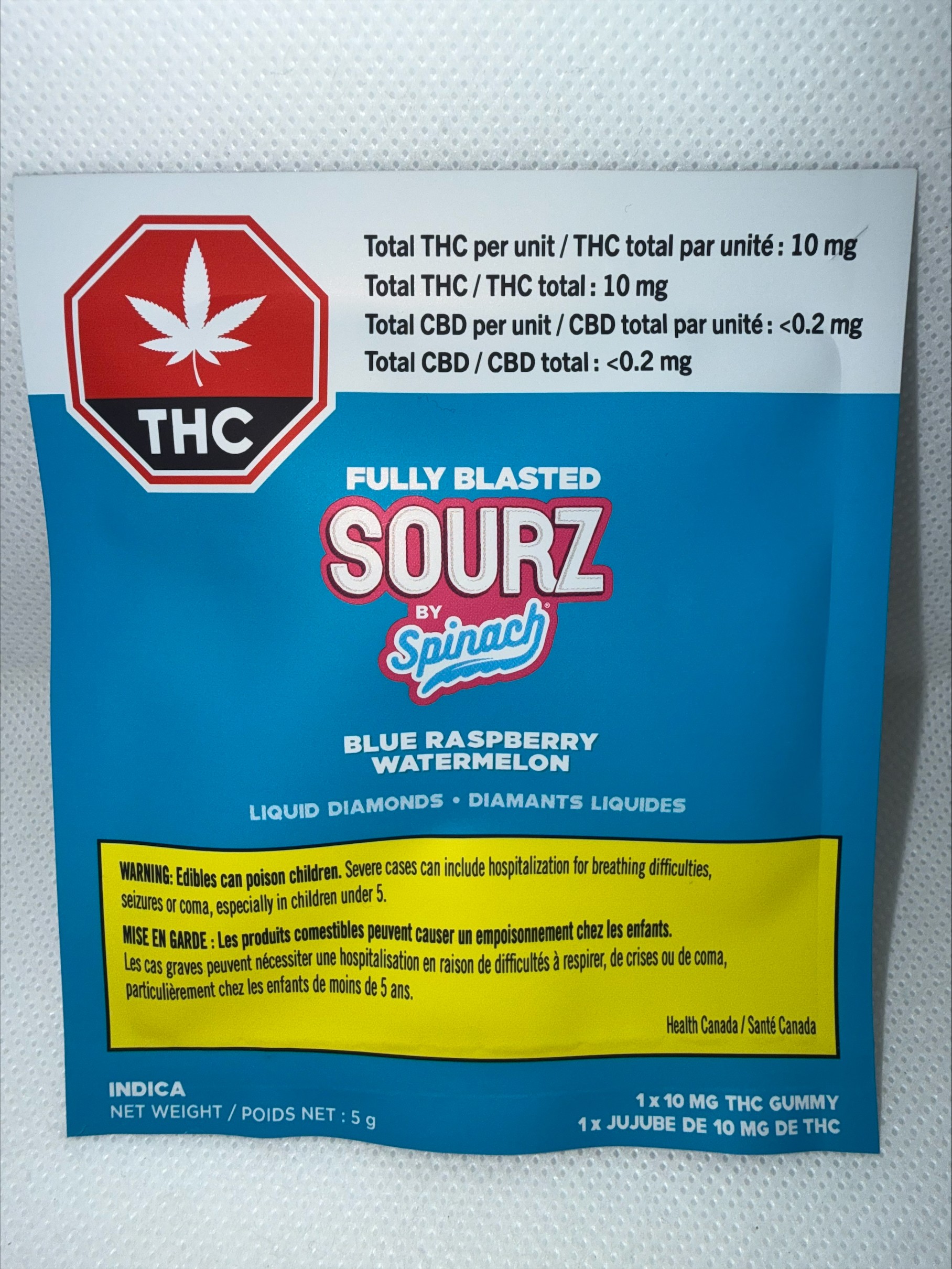SOURZ BY SPINACH - FULLY BLASTED BLUE RASPBERRY WATERMELON