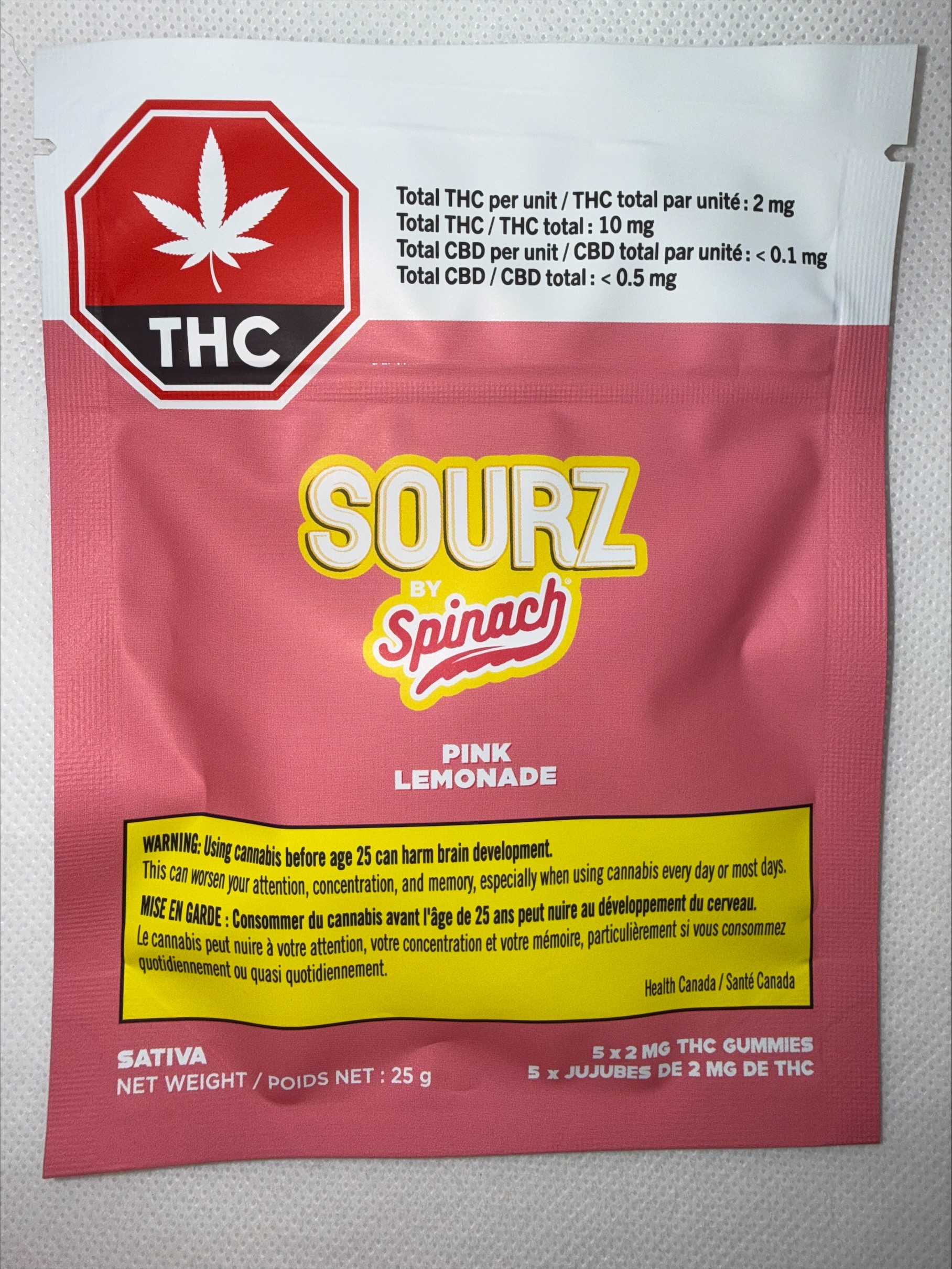 SOURZ BY SPINACH - PINK LEMONADE GUMMIES