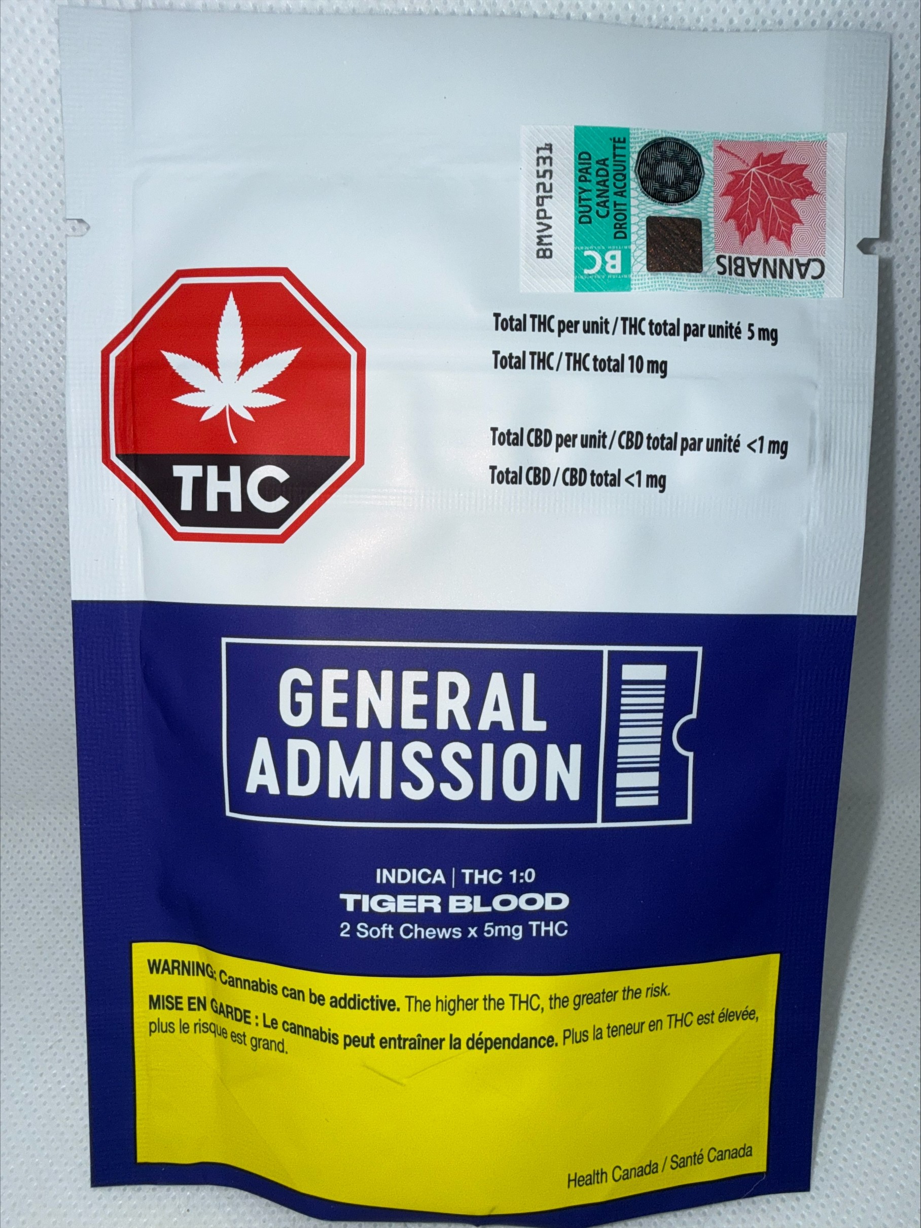 GENERAL ADMISSION - TIGER BLOOD THC GUMMY (1:0)